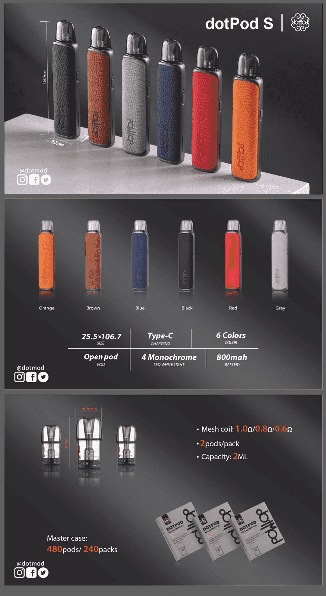 DOTMOD佩特里DOTPOD S電子煙小煙主機空倉煙彈:圖片 4