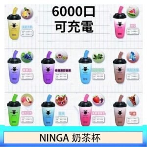NINGA奶茶杯可充电一次性電子煙6000口
